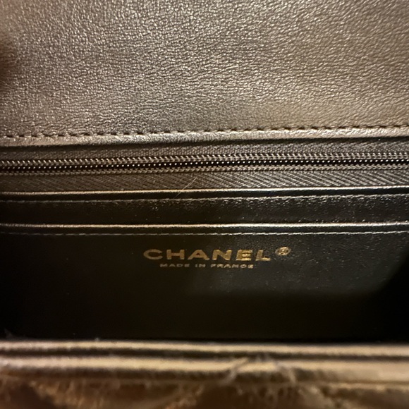 CHANEL 25S CLASSIC BLACK MINI SQUARE FLAP  BAG IN LAMBSKIN FULL SET - Picture 8 of 8